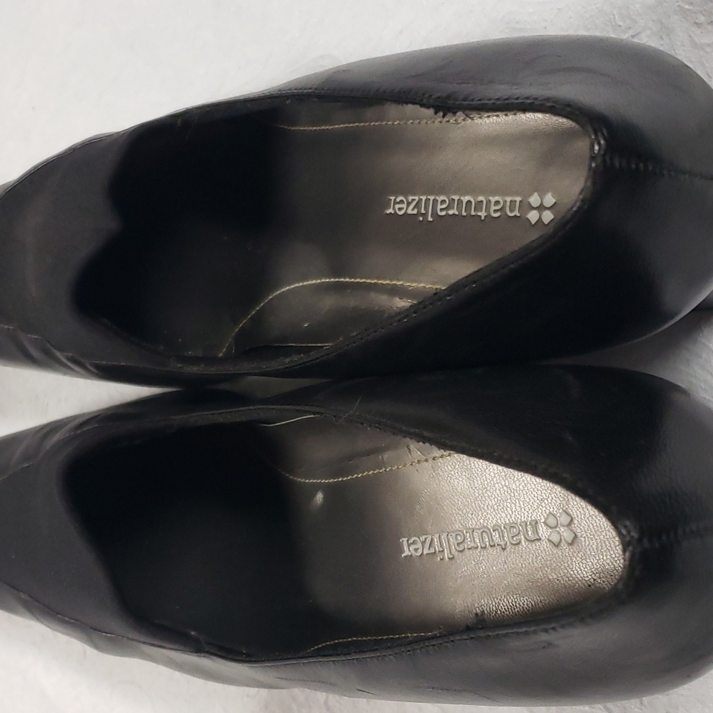 Naturalizer Patsy Black Leather Square Toe Block … - image 6